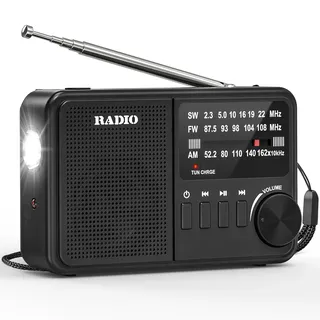 Kleine Radio, AM/FM/SW Tragbares Radios, Netz und Batteriebetriebenes Radio, Mini Radios mit 3,5 mm Kopfhörerbuchse, für Jogging, Spaziergänge im Park