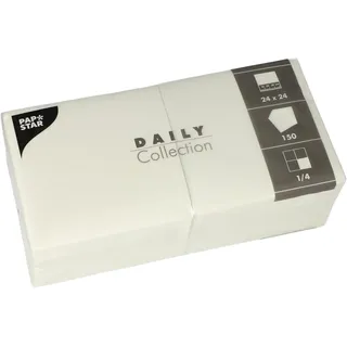 Papstar Servietten Daily Collection weiß 2-lagig 24,0 x 24,0 cm, 150 St.