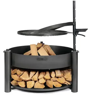 Cook King CookKing Feuerschale Montana X Inkl. Holzlager Ø 88 cm x 110 cm Schwarz