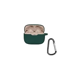 YHFZR Silikonhülle Kompatibel mit JBL Tune 230 NC TWS, Niedlichem Form [Unterstützt kabelloses Laden] [mit Ringschlaufe] für JBL Tune 230 NC TWS, Grün