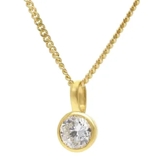 GLIZZ GL1458 Anhänger Gold 333 Lab Grown Diamant 0,50 ct + vergoldete Kette, 40 cm