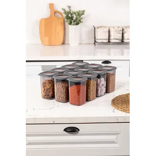 hermia concept HermiaConcept Vorratsdosenset 12-tlg. anthrazit B/H/T/L/D: ca. 10x16,5x10x10x10 cm - anthrazit