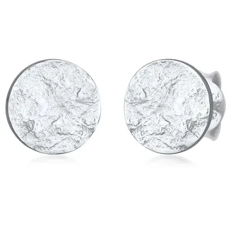 Elli Ohrstecker Plättchen Rund Struktur Silber 925 onesize