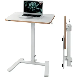 Leitz Ergo Compact 65880001 höhenverstellbarer Schreibtisch weiß rechteckig, A-Fuß-Gestell weiß 65,0 x 46,0 cm