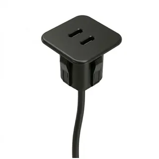 Kalb Material Für Möbel kalb | USB-C Einbau Hub 2-fach Mini LED Anschluss, für Möbel & Tischplatten Schwarz