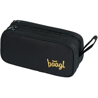 Federmäppchen für Mädchen, Jungen, Schule Mäppchen, Federmappe mit 3 Fächer, Federtasche für Teenager, Kinder Etui (Big Black)