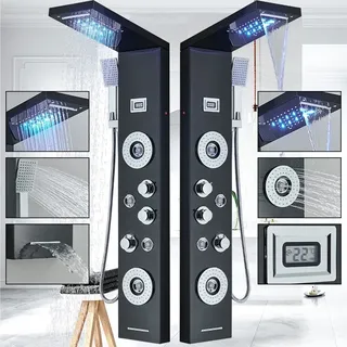 Duschpaneel LED Edelstahl Duschset Regendusche Duschsäule Massage Duscharmatur