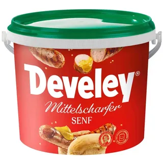 Develey Saucen, Develey Mittelscharfer Senf fein abgestimmte Schärfe Eimer 5 kg