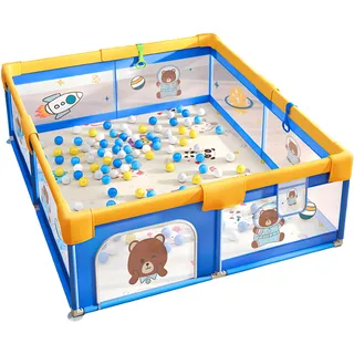 Ecosa Laufgitter 200x180cm faltbar Spielgitter Krabbelgitter Bällebad