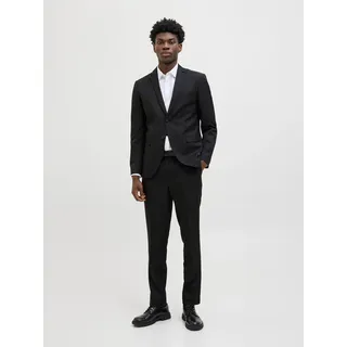 JACK & JONES Anzug JACK & JONES "JPRCOSTA SUIT", Herren, Gr. 52, N-Gr, schwarz, Web, Obermaterial: 100% Polyester, unifarben, sehr schmal, Anzüge, aus Polyester, sehr schmale Passform, mit Reverskragen, Langarm-Sakko