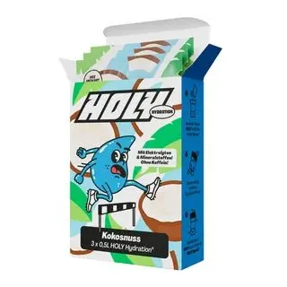 Holy Getränkepulver Hydration Coconut, Iso-Drink, mit Elektrolyten, Vitaminen & zuckerfrei, 3 Stück