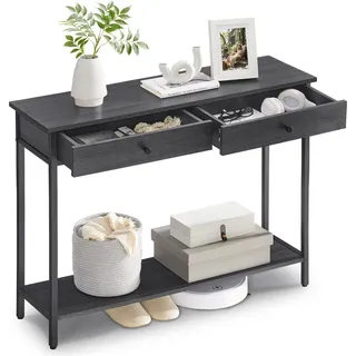 VASAGLE Konsolentisch 2 Schubladen 100 x 40 x 75 schwarz