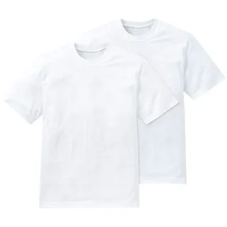SCHIESSER Herren T-Shirts weiß Reine Baumwolle unifarben, weiß, NOS