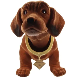 RAKSO Der original Wackeldackel braun gross ca. 30x18,5cm, das Original seit 1965, the original booblehead large