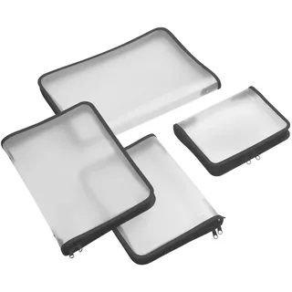 FolderSys Reißverschlussbeutel A4 transparent/schwarz 0,5 mm, 1 St.