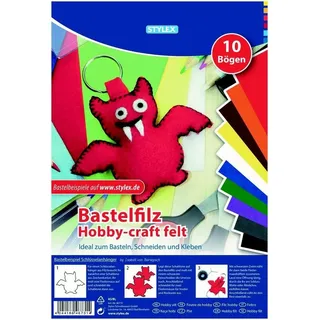 Stylex Bastelfilz 20 x 30 cm 10 Bögen mehrfarbig