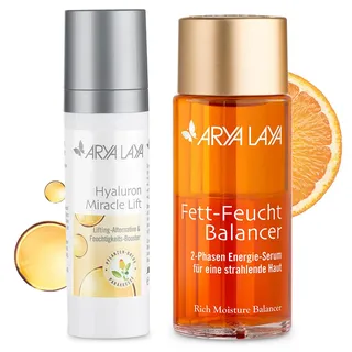 ARYA LAYA Naturtalente Kombipack, Fett-Feucht Balancer Klassiker, 50 ml & Hyaluron Miracle Lift, 30 ml im attraktiven Bundle
