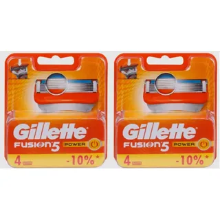 Gillette Rasierklingen Fusion 5 Power Rasierklingen Set 4er Ersatzklingen kompatibel Klingen, 8-tlg., kompatibel mit Fusion 5 Rasierer Wechselklinge Beauty Pflege, Flexible Klingen Für empfindliche Haut Rasur Rasierset Gleitstreifen orange