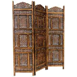 Marrakesch Orient & Mediterran Interior Holz Paravent aus Indien abhinava