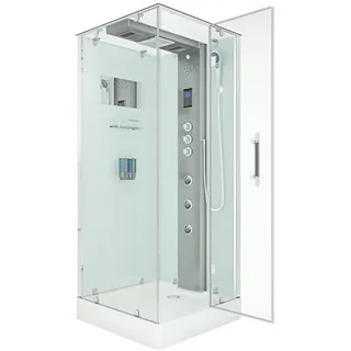 AcquaVapore Duschkabine Komplettdusche Fertigdusche Dusche 100x100 cm mit 2k Scheiben Versiegelung