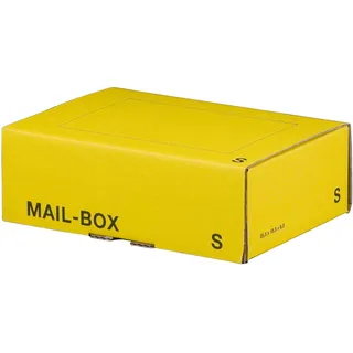 Versandkarton 249x175x79mm MAILBOX S mit Steckverschluss wiederverschließbar gelb