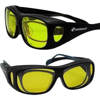 Saulmann® Herren und Damen Polarisierte Blendschutz Nachtfahrbrille HD Nachtsicht Gelb Fahrbrille - Polbrille SM5775