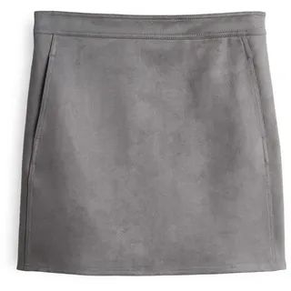 Opus Minirock in Leder-Optik Modell RELVINA cozy', Hellgrau Melange, 34