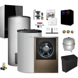 Buderus WLW196i-11 AR E Logaplus Wärmepumpen-Paket mit Warmwasserspeicher SH400 RS-B + Pufferspeicher P200.5 S-B für Mischkreis