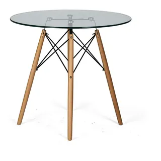 Glas-Kantinentisch, Glas-Konferenztisch VIDRIO, Durchmesser 80 cm