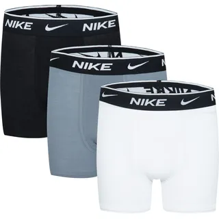 Nike Boxershorts NIKE SPORTSWEAR "für Jungs", Mädchen, Gr. M (134/140/146), 3 Stk., schwarz-weiß (schwarz, weiß), Jersey, Obermaterial: 95% Baumwolle, 5% Elasthan, Unterhosen, Kinder Unterhose aus Baumwolle
