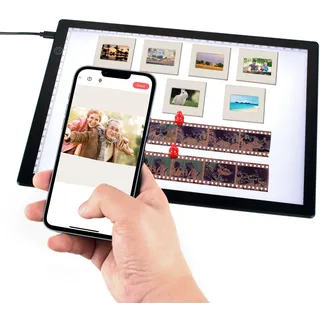 Slide Viewer Lichtblock für Dias und Film Negatives Scannen | Slide Viewer Ultradünn, A4 Größe, magnetische Hintergrundbeleuchtung mit 3 Helligkeitsstufen, USB betrieben