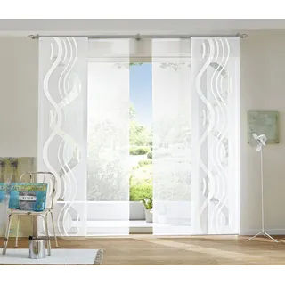 Neutex for you! Schiebegardine Rona-Uni (1 St), Klettband, transparent, Voile, Inkl. Montagezubehör, wollweiß weiß 57 cm x 145 cm