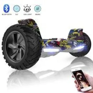 Hoverboard 8.5 Zoll, Premium Offroad Hoverboards - Bluetooth - Starker Dual Motor - LED - Elektro Skateboard Selbstausgleichender Elektroroller -Ge... - Bunt