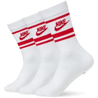 Nike Sportswear Dri-FIT Everyday Essential Crew-Socken White/University Red/University Red 42-46