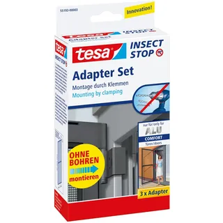 Tesa ALU Comfort Fliegengitter Adapter-Set 3 Stück