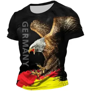 Deutschland Trikot 2026 Kinder T Shirt, Deutschland Fußballfans Tshirt Rundhals Deutschlandtrikot Fussballtrikot Jungen Mädchen mit Deutschem Flaggenprint Adler Motiv für Deutschem Fanartikel