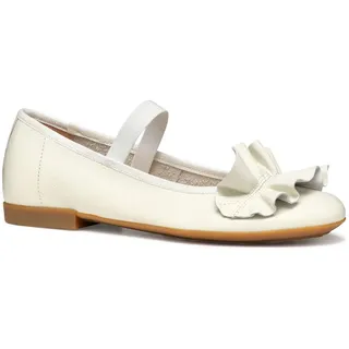 GEOX PLIE' A Ballet Flat, White, 34 EU