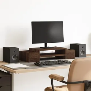 vidaXL Monitorständer mit Stauraum 70x27x15 cm Braun