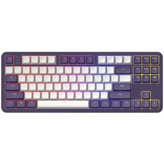 Dark Project ALU87A Violet Mechanische Gaming-Tastatur QWERTY US Layout - Violett/Weiß/Hellgrau