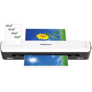 Fellowes Laminiergerät A3 Sola für Zuhause und Homeoffice, für Laminierfolien bis 125 Mikron Stärke, staufrei, Laminiergerät zum Laminieren von Fotos, Dokumenten, Rezepten, Lernkarten uvm