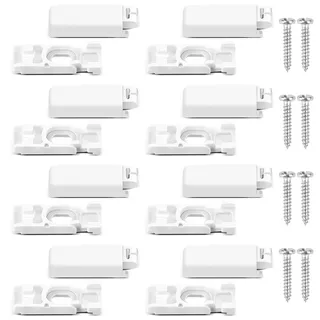 Plissee Spannschuhe, 8 PCS Universal Plissee Ersatzteile Set mit Halterung Klemmträger und Spannschuhen zum Bohren oder Kleben für Fenster Plissees ohne Bohren, Weiß, Kunststoff