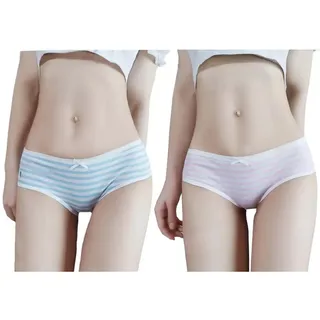 FASXIR Japanischer Stil, niedlich, gestreift, Baumwolle, Tanga, Beutel, Bikini, Unterwäsche, Slips, Cosplay, Höschen für Damen und Herren, 2 Stück, Stil 1, XS-XL - XS-XL