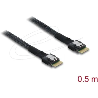 DeLock PCIe 4.0 Kabel Slim SAS SFF-8654 4i zu Slim SAS SFF-8654 4i, 0,5 m