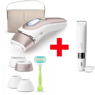 Braun IPL-Haarentferner Smart Skin i·expert PL7387, 4 Aufsätze für Gesicht & Körper, Venus Rasierer & Aufbewahrungsbox braun