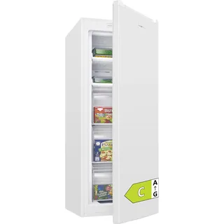 Clatronic® Gefrierschrank Nofrost | Energieklasse C | 143cm | Tiefkühlschrank | MultiAirflow | leise 39dB | bis zu -18°C | Türanschlag wechselbar | 161L Freezer | Gefrierschrank gross GS 200 weiß