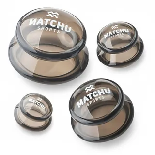 Matchu Sports MATCHU - Cellulite-Schröpfköpfe - Schröpfköpfe - Silikon - 4er Stück - Ganzkörper - Massage-Schröpfköpfe - Dunkelgrau - Langlebig - Leicht zu reinigen - Anti-Cellulite - Vakuum - Anti-Aging