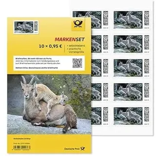 Markenset 10 x 0,95 € Frankaturware 0,95 Euro Briefmarken selbstklebend Markenset stamp box + Becopa® Schutz