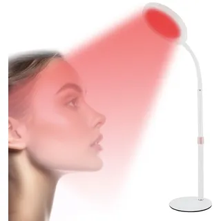 Kingbar Rotlichtlampe, 660nm, 128 LEDs Rotlichtlampe Mit Timer Und Ständer, Rotlichtlampe Therapie Für Gesicht, Körper Genesung, Rücken, Verstellbarer Schwanenhals