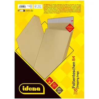 IDENA Faltentaschen braun DIN B4 10 Stück