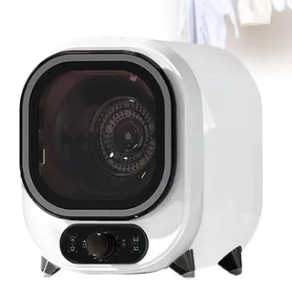 Tragbarer Kondensentrockner Klein, 5 Kg Kapazität, Kompakter Schleudertrockner, Belüftet Trocknen, 0,8 Kg Beladung, Belüfteter Wäschetrockner für Kleine Wäschestücke, Edelstahl (white)